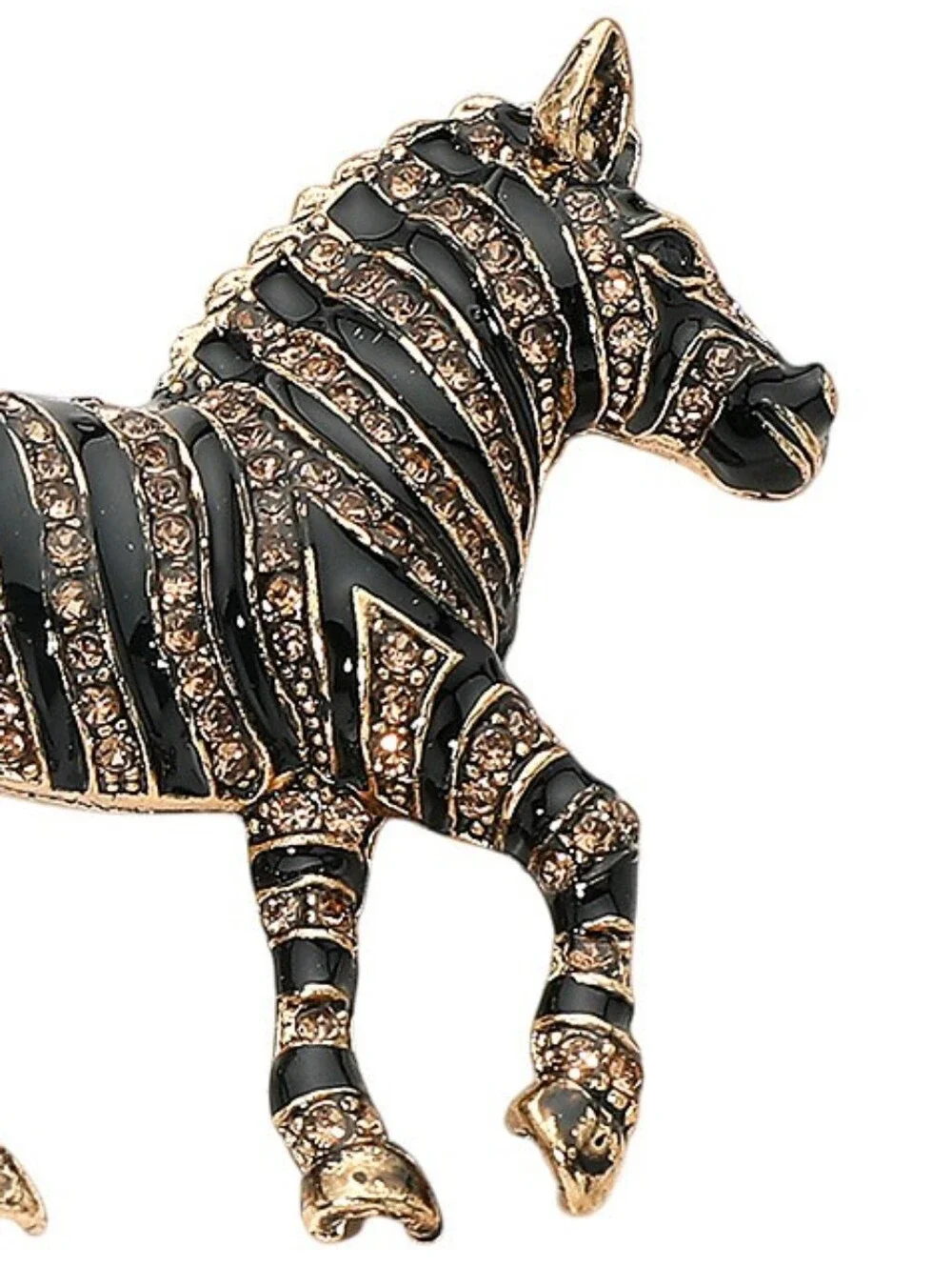 Topaz Zebra Rhinestone Crystal Bling 2.25